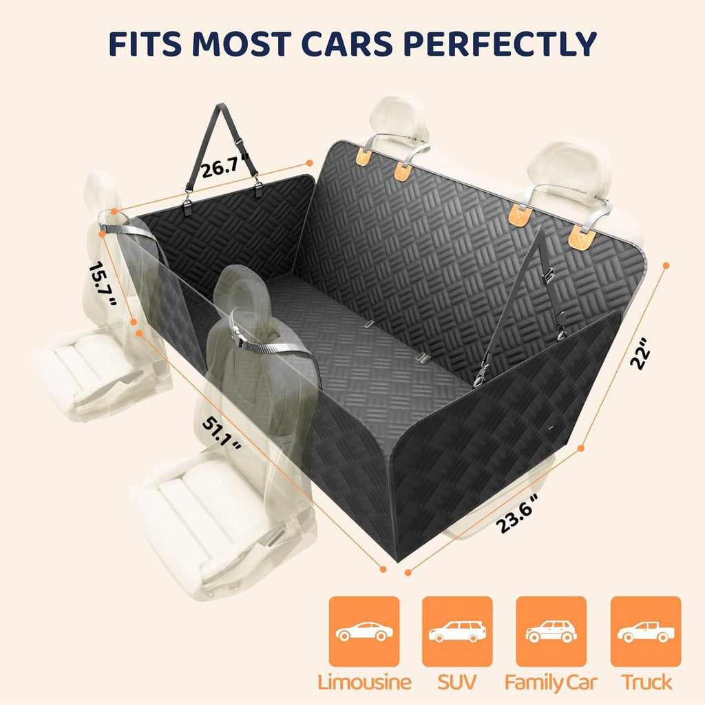 Hard-Bottom Dog Car Seat Cover & Back Seat Extender