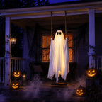 LED Illuminated Hanging Ghost Decor for Outdoor Halloween