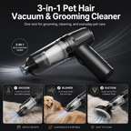 Portable Pet Hair Vacuum & Grooming Cleaner