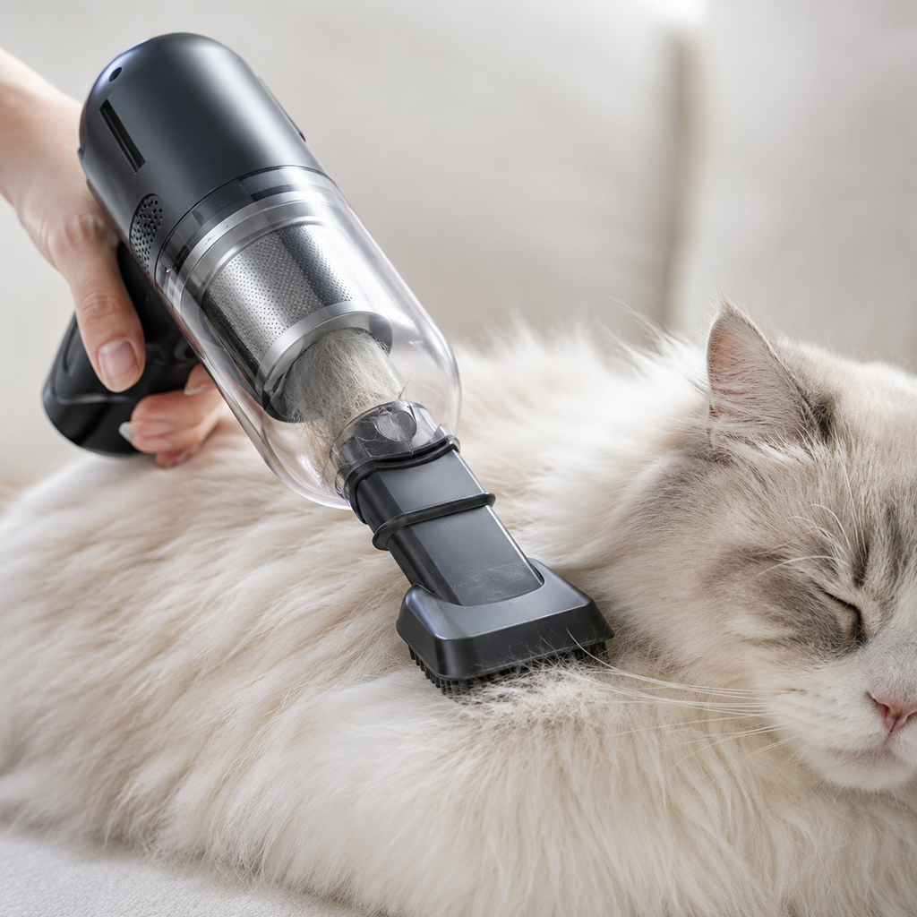 Portable Pet Hair Vacuum & Grooming Cleaner