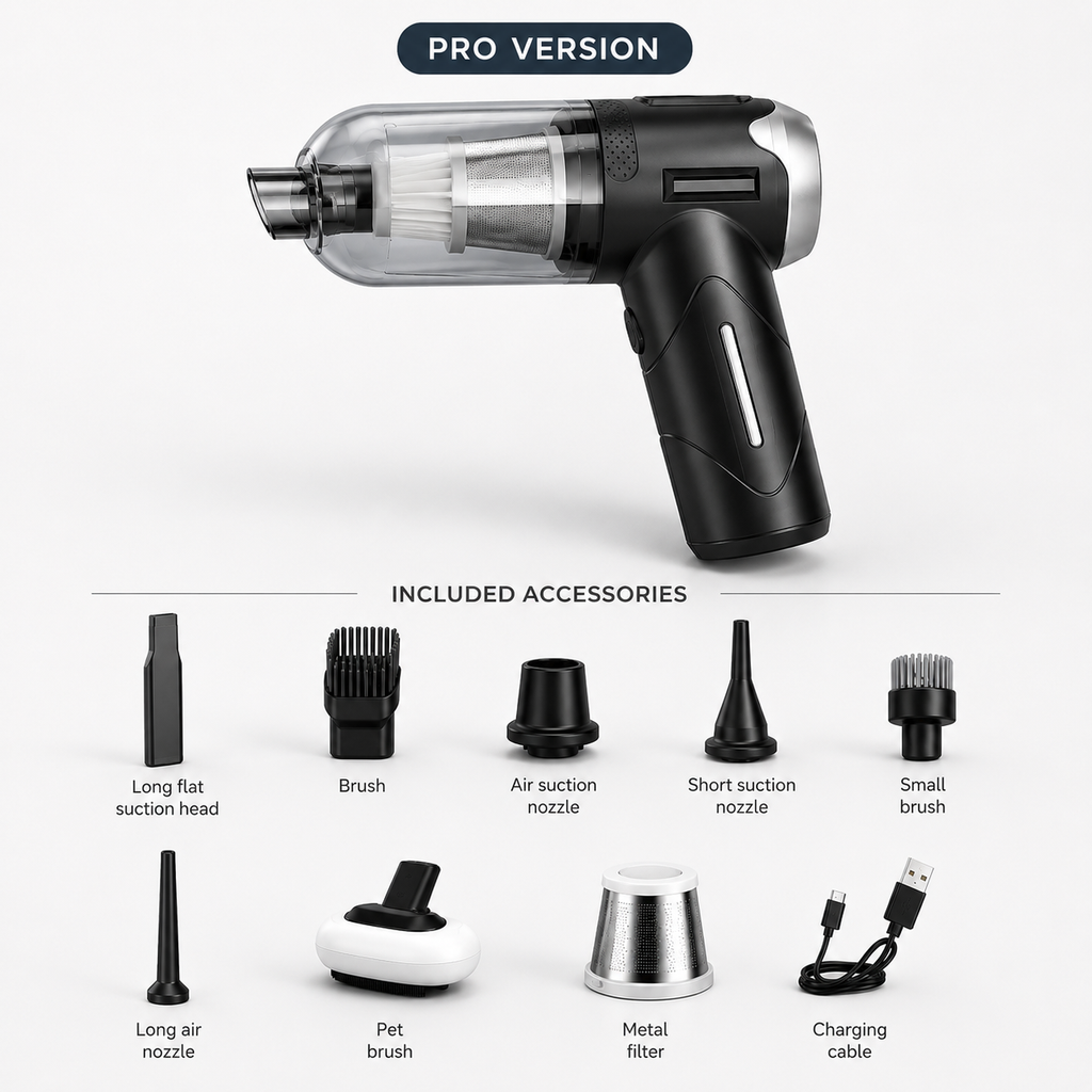 Portable Pet Hair Vacuum & Grooming Cleaner