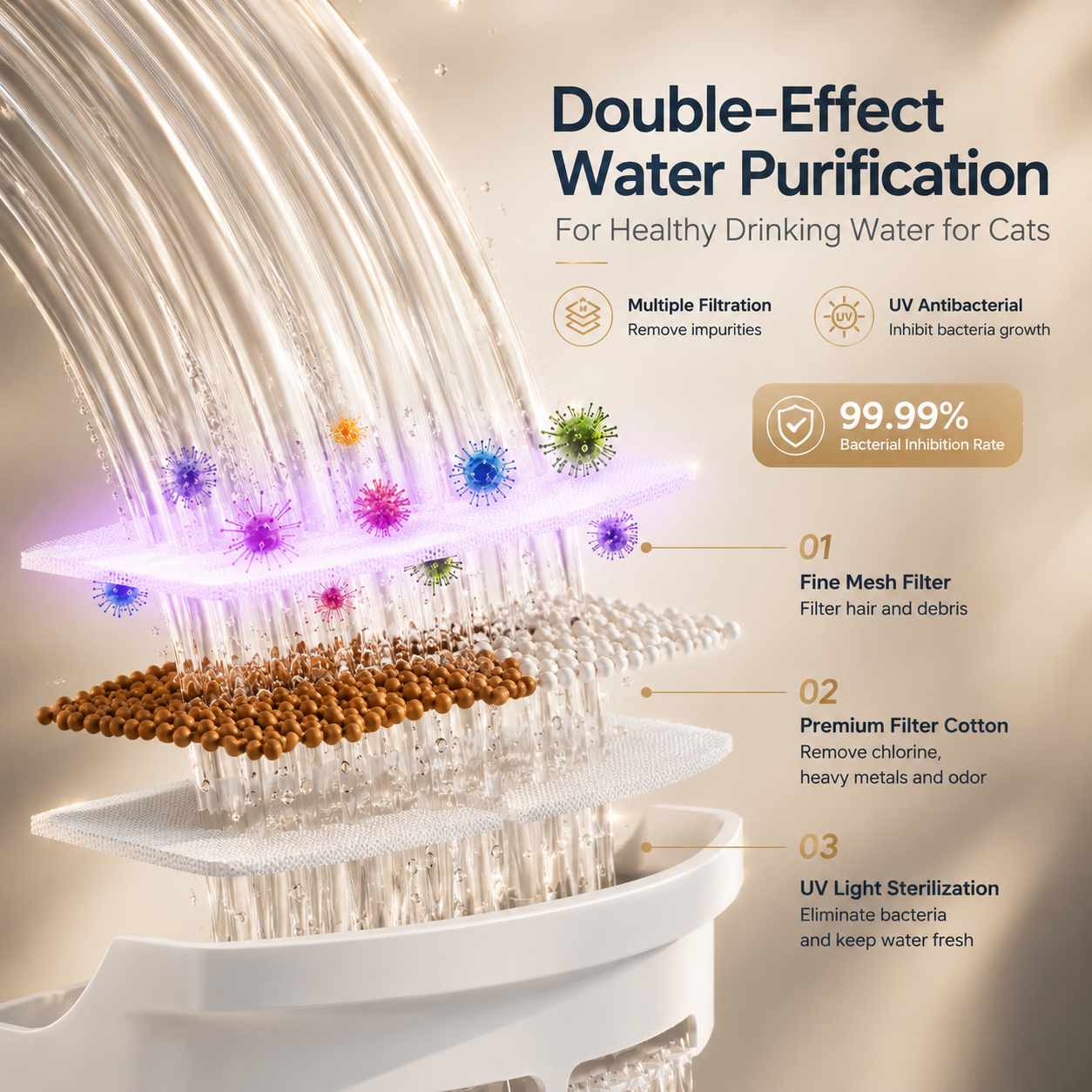 Wireless UV Cat Water Fountain – 5000mAh