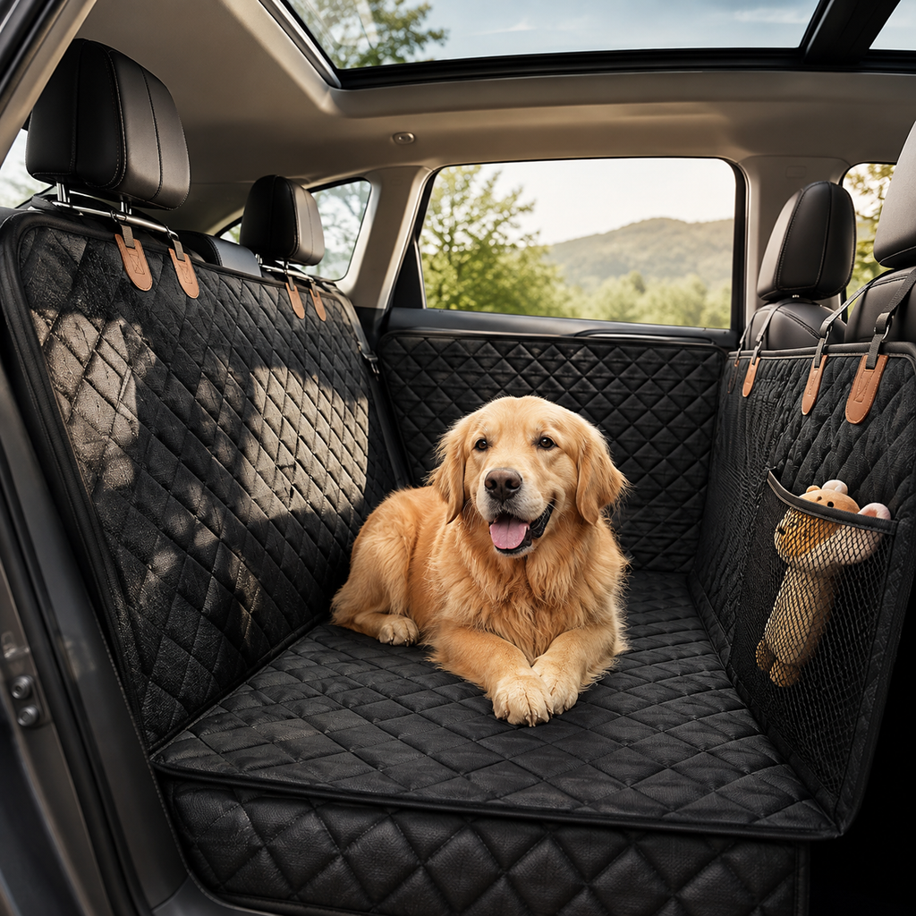 Hard-Bottom Dog Car Seat Cover & Back Seat Extender