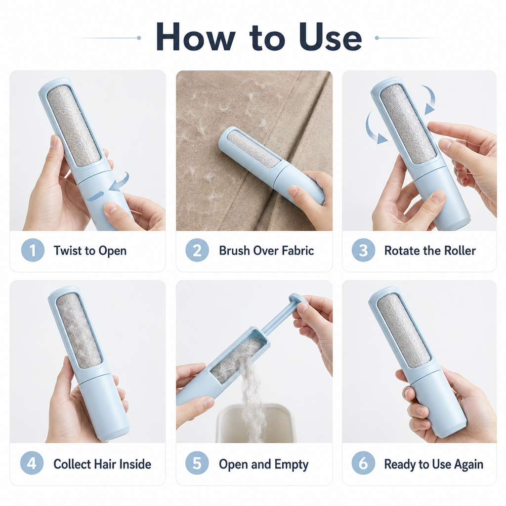 Reusable Self-Cleaning Pet Hair Remover Roller