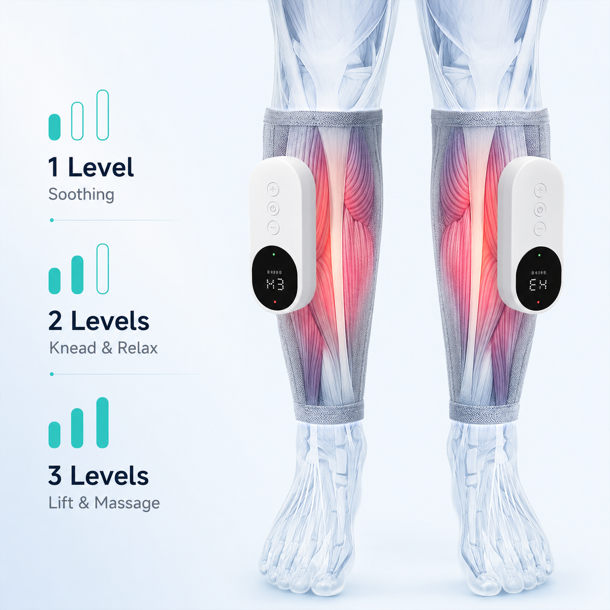 Heated Calf Massager with Air Compression & Vibration - Averono