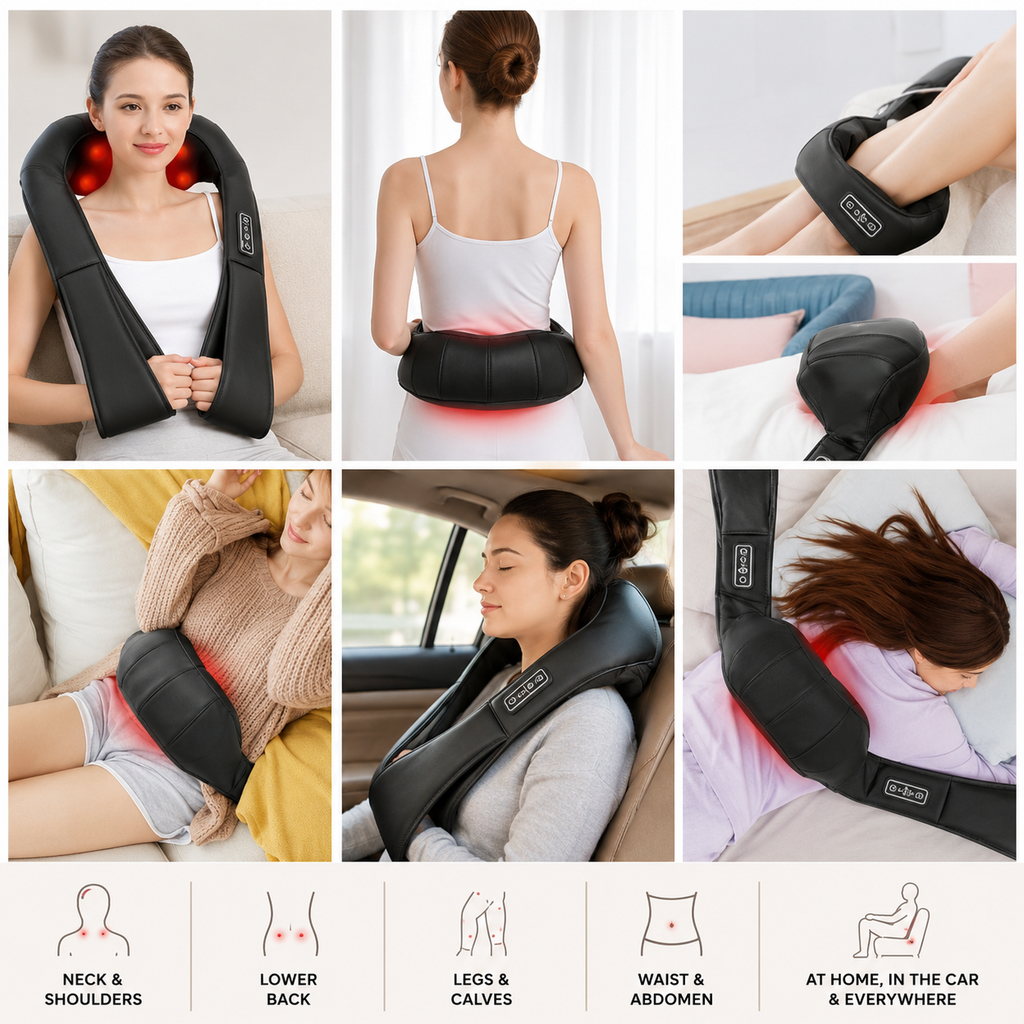 Heated Shiatsu Neck & Shoulder Massager – Averono