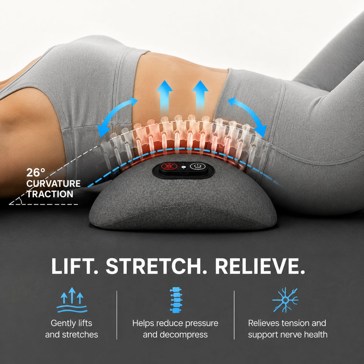Lumbar Support Cushion with Massage and Heat