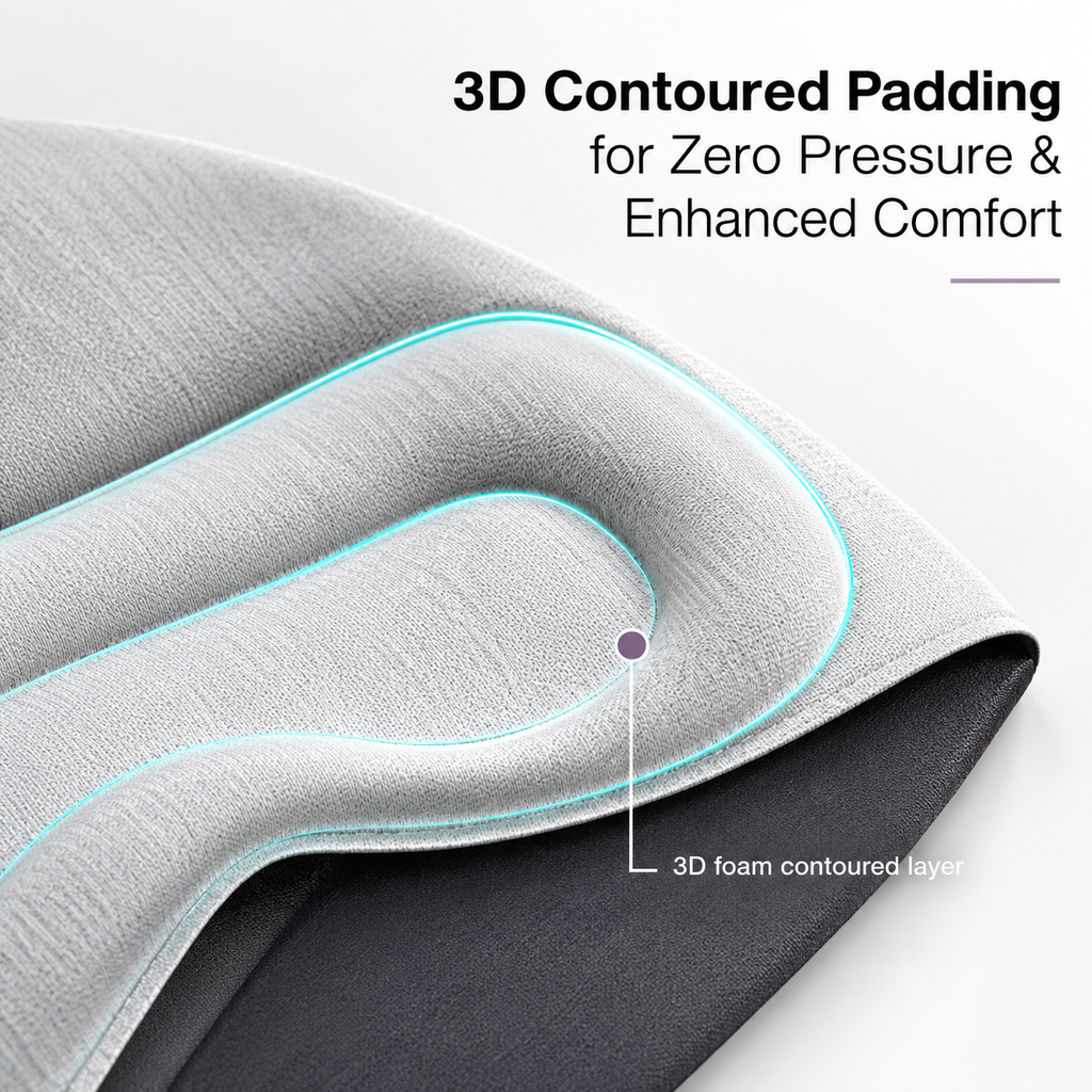 3D Weighted Sleep Eye Mask with Glass Beads & Light Blocking – Averono