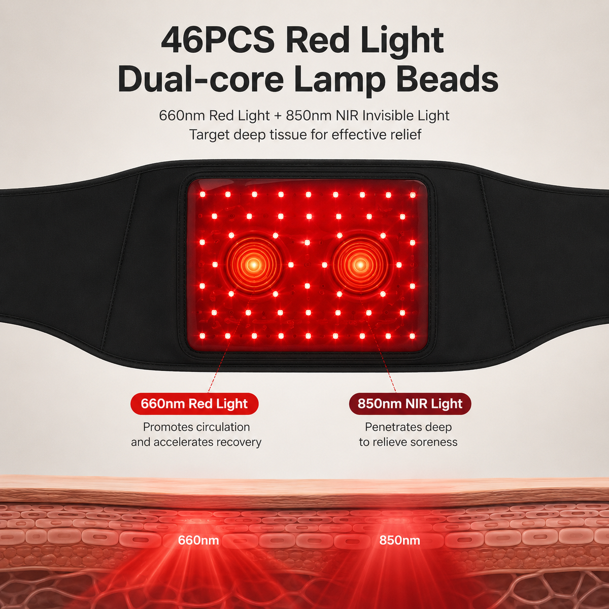 LED Infrared Heating Massage Physiotherapy Belt