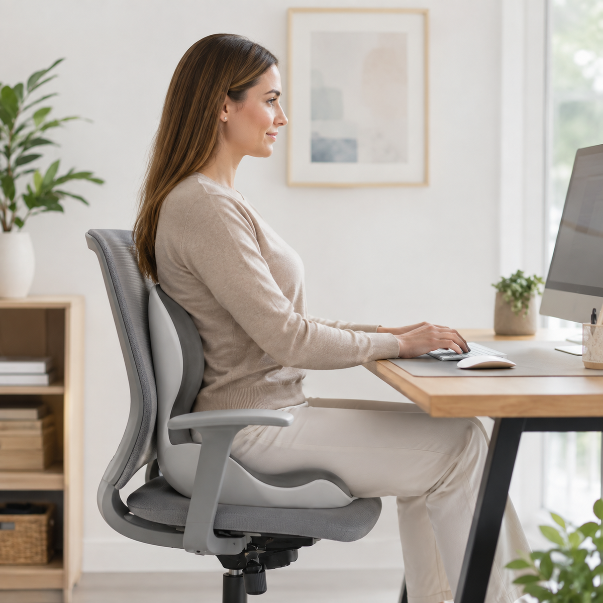 Ergonomic Memory Foam Seat Cushion with Lumbar Support - Averono