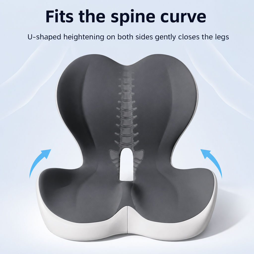 Ergonomic Memory Foam Seat Cushion with Lumbar Support - Averono