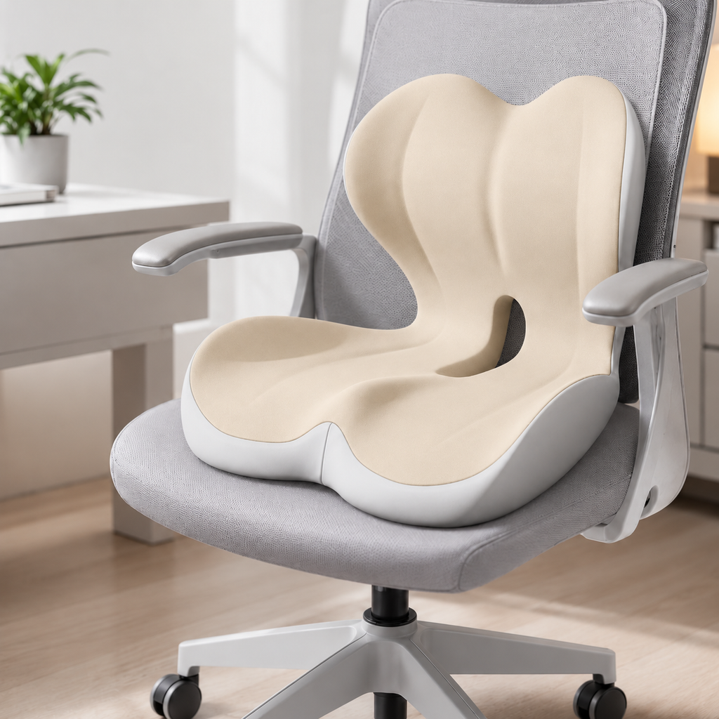 Ergonomic Memory Foam Seat Cushion with Lumbar Support - Averono