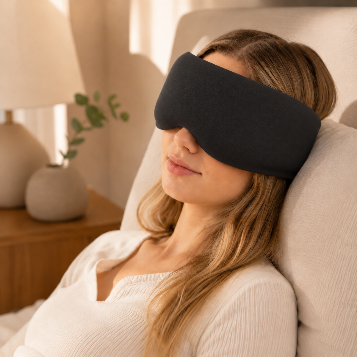 3D Weighted Sleep Eye Mask with Glass Beads & Light Blocking – Averono