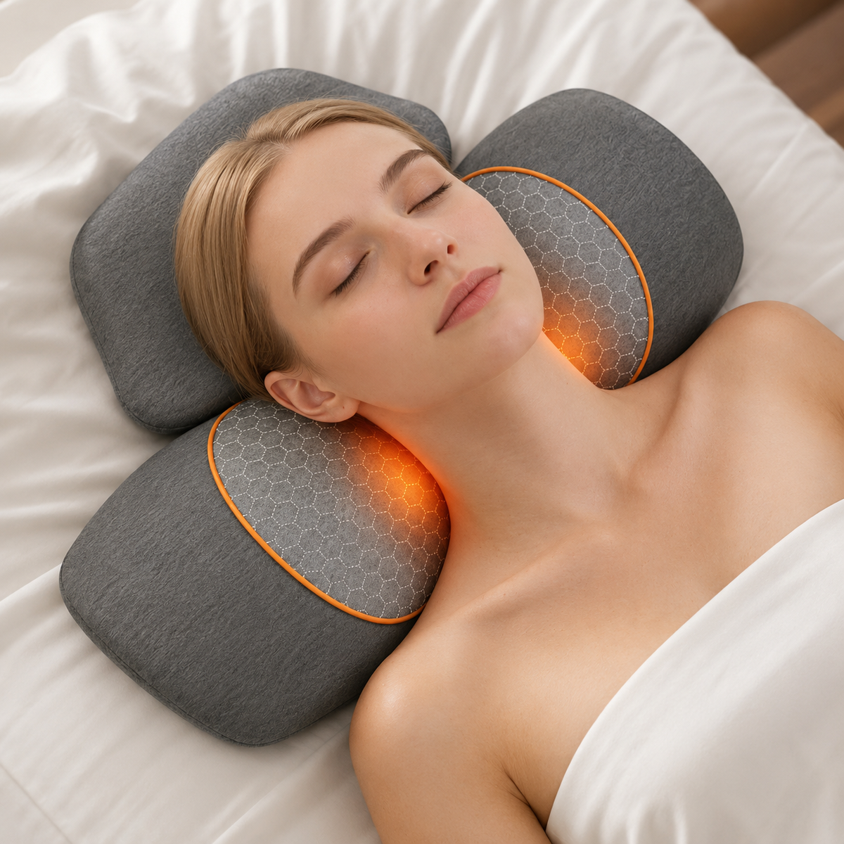 3-in-1 Heated Neck Massage Pillow with Vibration & Air Pressure - Averono