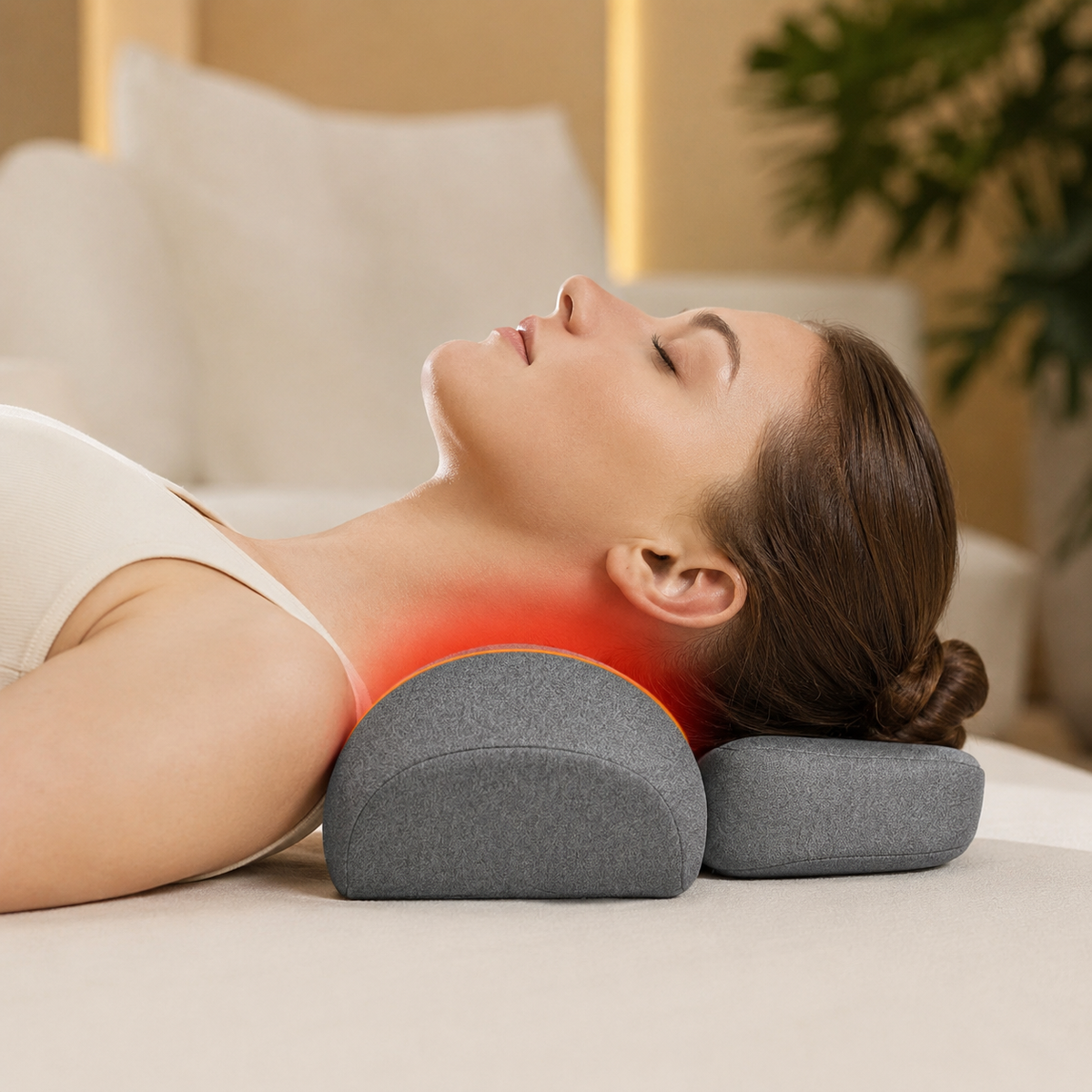 3-in-1 Heated Neck Massage Pillow with Vibration & Air Pressure - Averono