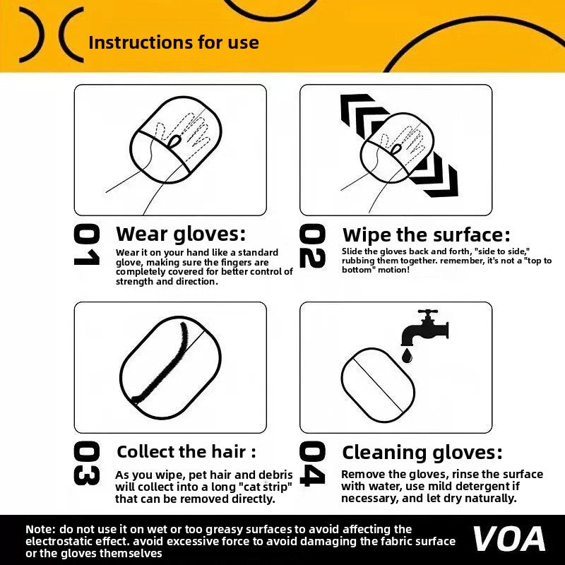 Reusable Electrostatic Pet Hair Removal Glove
